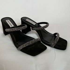 Steve Madden black rhinestone heels